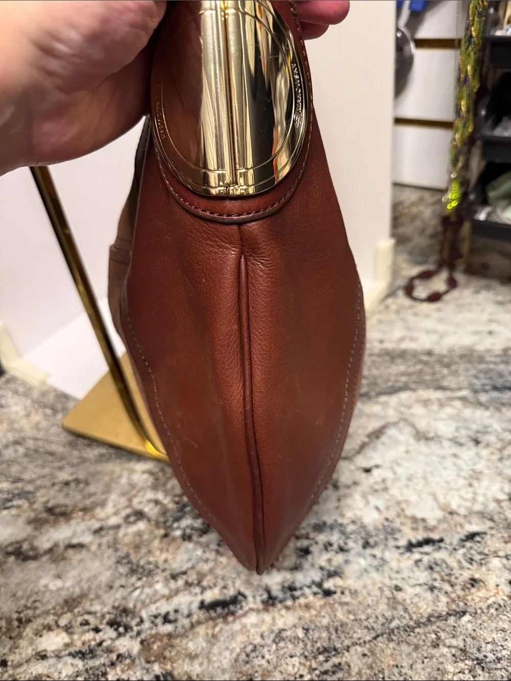 B. Makowsky Suede and Leather Gamma  Hobo Bag - Brown